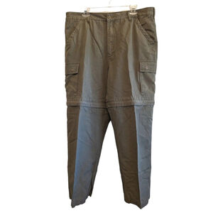 Cabelas Pants Mens 40 Outdoor Convertible Pants to Shorts Brown Hiking Cargo